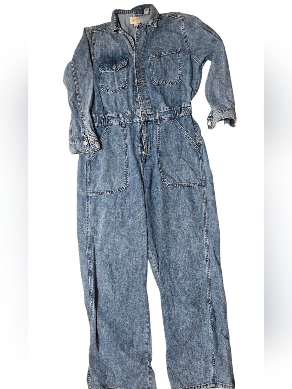 Universal Thread Vintage-Style Light Blue Denim Overalls Jumpsuit